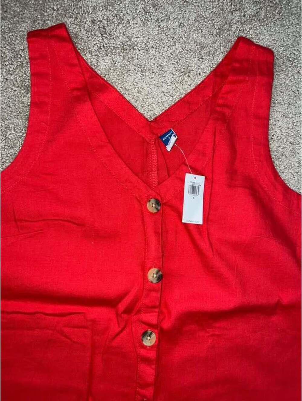 NWT maternity Old Navy red denim dress S - Picture 2 of 5